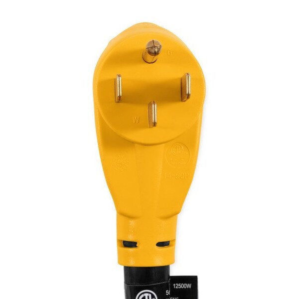 Camco 50M AMP STD/50F AMP LOCKING ADAPTER POWERGRIP 90 DEGREE 18IN 55562 - main
